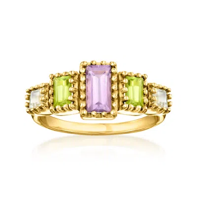 Ross-simons Multi-gemstone Ring In 18kt Gold Over Sterling