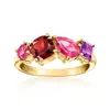 Ross-simons Multi-gemstone Ring In 18kt Gold Over Sterling