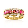 Ross-simons Multi-gemstone Ring In 18kt Gold Over Sterling In Pink