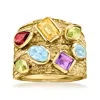 Ross-simons Multi-gemstone Ring In 18kt Gold Over Sterling In Yellow