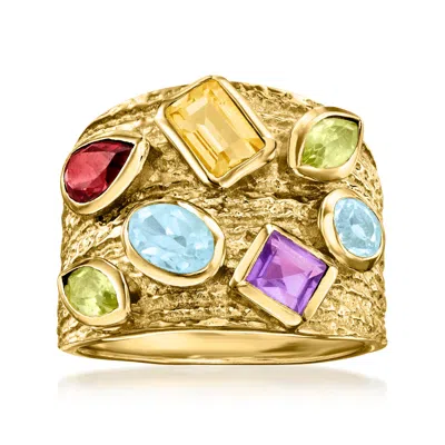 Ross-simons Multi-gemstone Ring In 18kt Gold Over Sterling In Yellow