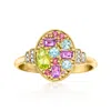 Ross-simons Multi-gemstone Ring With Diamonds In 18kt Gold Over Sterling In Multi