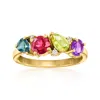 Ross-simons Multi-gemstone Ring With White Zircons And Single Diamond In 18kt Gold Over Sterling