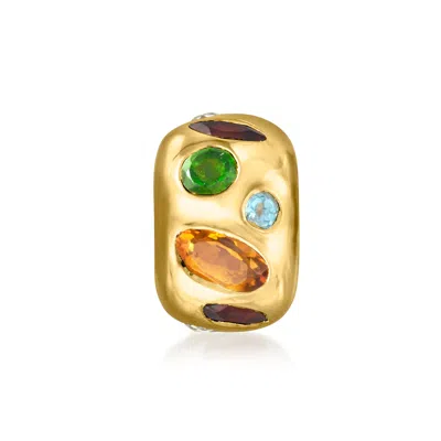 Ross-simons Multi-gemstone Rolling Charm In 18kt Gold Over Sterling