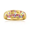 Ross-simons Multi-gemstone Scattered Ring In 18kt Gold Over Sterling