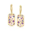 Ross-simons Multi-gemstone Scattered Tag Drop Earrings With Lab-grown Diamonds In 18kt Gold Over Sterling In Multi