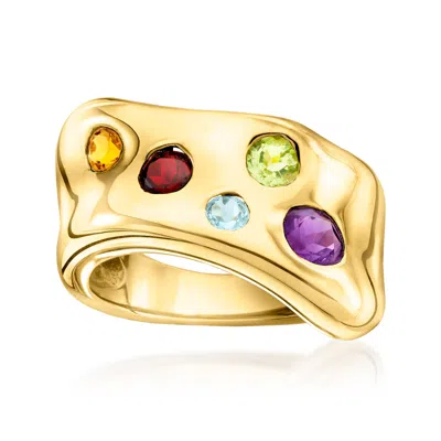 Ross-simons Multi-gemstone Sculptural Ring In 18kt Gold Over Sterling In Purple