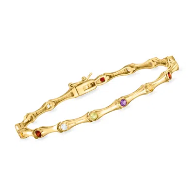 Ross-simons Multi-gemstone Studded Bangle Bracelet In 18kt Gold Over Sterling