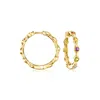 Ross-simons Multi-gemstone Studded Hoop Earrings In 18kt Gold Over Sterling