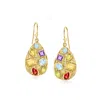 Ross-simons Multi-gemstone Teardrop Earrings In 18kt Gold Over Sterling In Yellow