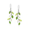 Ross-simons Multi-gemstone Vine Drop Earrings In Sterling Silver In Green