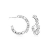 Ross-simons Multi-shaped Cz Hoop Earrings In Sterling Silver In Metallic