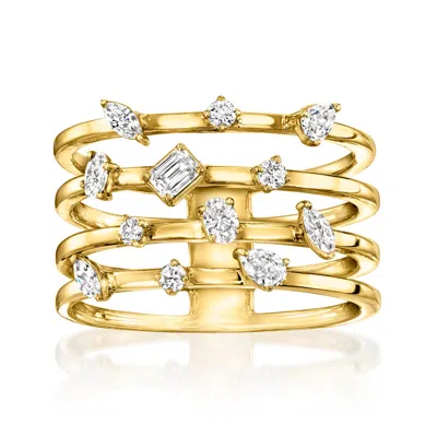 Ross-simons Multi-shaped Lab-grown Diamond Multi-row Ring In 18kt Gold Over Sterling In White