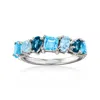 Ross-simons Multi-shaped Tonal Blue Topaz Ring In Sterling Silver