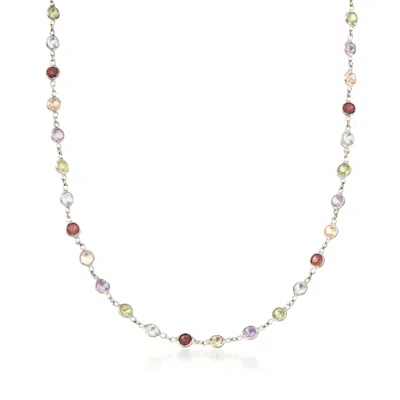 Ross-simons Multi-stone Necklace In Sterling Silver In White