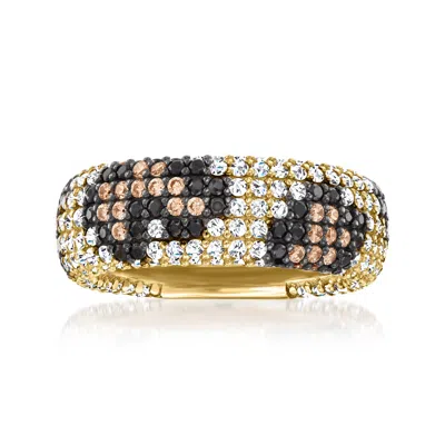 Ross-simons Multicolored Cz Leopard-print Ring In 18kt Gold Over Sterling