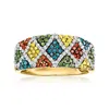 Ross-simons Multicolored Diamond Geometric Ring In 14kt Yellow Gold In White