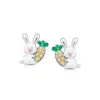 Ross-simons Multicolored Enamel And . Citrine Bunny And Carrot Earrings In Sterling Silver In Yellow