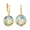 Ross-simons Multicolored Enamel And Mother-of-pearl Seahorse Mosaic Drop Earrings In 18kt Gold Over Sterling In Grey