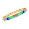 Ross-simons Multicolored Enamel Bangle Bracelet In 18kt Gold Over Sterling