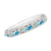 Ross-simons Multicolored Enamel Sea Life Bangle Bracelet In Sterling Silver In Multi