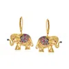 Ross-simons Multicolored Sapphire And . Ruby Elephant Drop Earrings In 18kt Gold Over Sterling In Multi