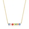 Ross-simons Multicolored Sapphire Necklace With White Zircons In 18kt Gold Over Sterling In Multi