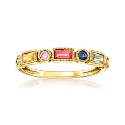 ROSS-SIMONS MULTICOLORED SAPPHIRE RING IN 14KT YELLOW GOLD