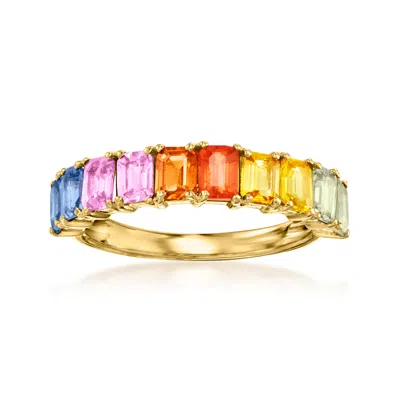Ross-simons Multicolored Sapphire Ring In 18kt Gold Over Sterling In Pink