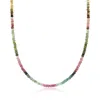 ROSS-SIMONS MULTICOLORED TOURMALINE BEAD NECKLACE WITH 14KT YELLOW GOLD MAGNETIC CLASP