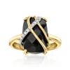 Ross-simons Onyx And White Topaz Ring In 18kt Gold Over Sterling In White