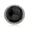 Ross-simons Onyx And White Topaz Ring In 18kt Gold Over Sterling In White