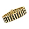 Ross-simons Onyx Bracelet In 18kt Gold Over Sterling In Multi