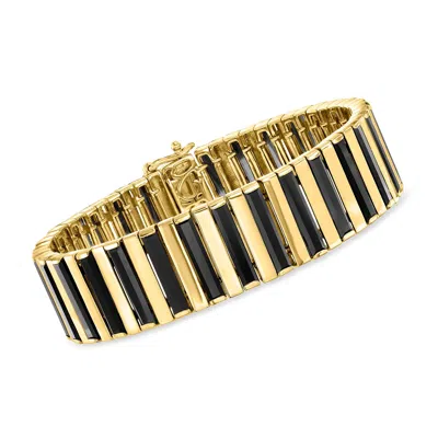 Ross-simons Onyx Bracelet In 18kt Gold Over Sterling In Multi
