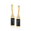 Ross-simons Onyx Drop Earrings With 1.5-2mm Cultured Pearls In 18kt Gold Over Sterling In Gold