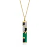 Ross-simons Onyx, Green Chalcedony And . White Topaz Pendant Necklace In 18kt Gold Over Sterling In Multi