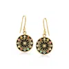 Ross-simons Onyx, Moonstone And . Multi-gemstone Zodiac Symbols Drop Earrings In 18kt Gold Over Sterling In Blue