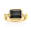 Ross-simons Onyx Ring In 18kt Gold Over Sterling
