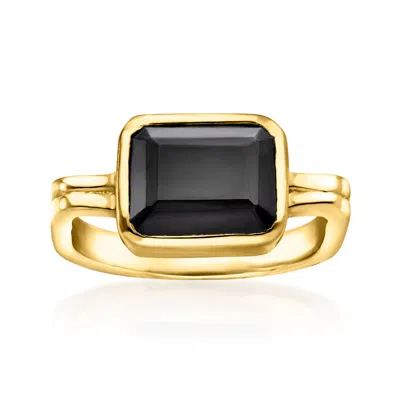 Ross-simons Onyx Ring In 18kt Gold Over Sterling