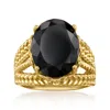 Ross-simons Onyx Roped Ring In 18kt Gold Over Sterling