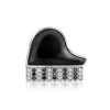 Ross-simons Onyx, . White Zircon And . Black Spinel Piano Pin/pendant In Sterling Silver In Multi