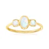 Ross-simons Opal 3-stone Ring In 14kt Yellow Gold In White