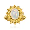 Ross-simons Opal And Citrine Ring In 18kt Gold Over Sterling