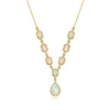 Ross-simons Opal And . Diamond Y-necklace In 18kt Gold Over Sterling