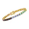 Ross-simons Opal And Multi-gemstone Bracelet In 18kt Gold Over Sterling