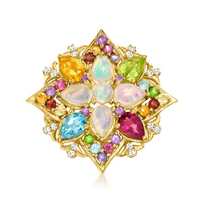 Ross-simons Opal And Multi-gemstone Ring In 18kt Gold Over Sterling In Pink
