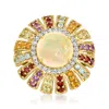 Ross-simons Opal And Multi-gemstone Ring In 18kt Gold Over Sterling In Red