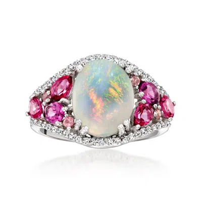 Ross-simons Opal And Multi-gemstone Ring In Sterling Silver In Pink