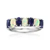 Ross-simons Opal And Sapphire Ring In Sterling Silver In Blue