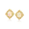 Ross-simons Opal Marquise-shaped Earrings In 18kt Gold Over Sterling